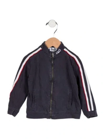 Pre-owned Dolce & Gabbana Babies' Boys Striped Zip Up Jacket In Blue