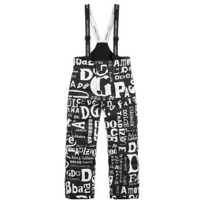 Dolce & Gabbana Boys Teen Black Logo Ski Trousers