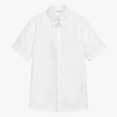 Dolce & Gabbana Boys Teen White Cotton Logo Shirt