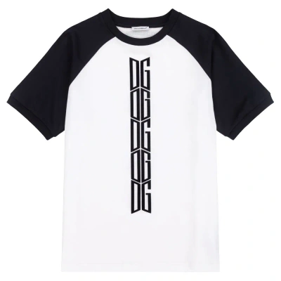Dolce & Gabbana Boys Teen White Logo T-shirt