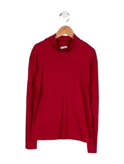 Pre-owned Dolce & Gabbana Kids' Boys Turtleneck Long Sleeve Shirt In Red