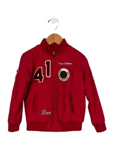 Pre-owned Dolce & Gabbana Babies' Boys' Varsity Jacket In Red