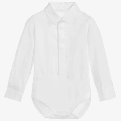 Dolce & Gabbana Boys White Cotton Baby Bodysuit