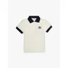 Dolce & Gabbana Embroidered Logo Cotton Pique Polo Shirt 4-12 Years In White