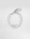 Dolce & Gabbana Kim Dolce&gabbana Dg-logo Rhinestone Bracelet In Silver