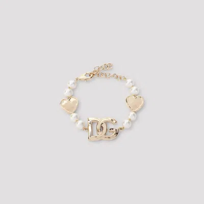 Dolce & Gabbana Brass Heart Charm Bracelet In Not Applicable