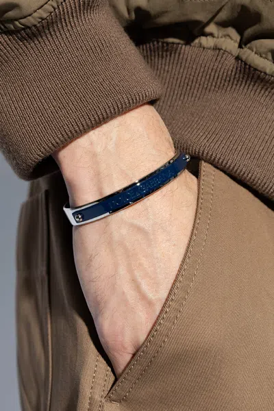 Dolce & Gabbana Bracelet With Logo In Navy Blue