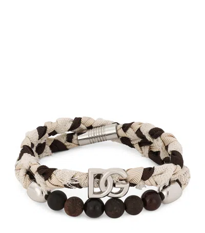 Dolce & Gabbana Braided Beaded Bracelet In Multi