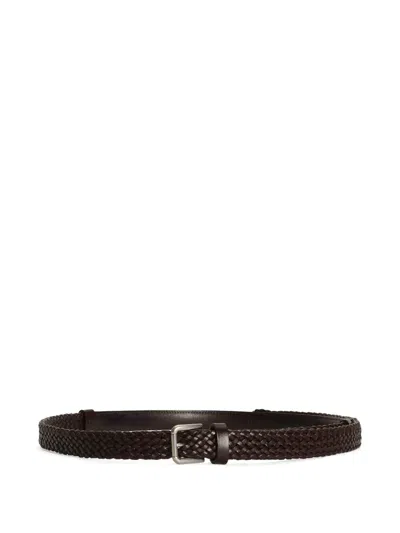Dolce & Gabbana Black Woven Leather Belt