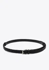 Dolce & Gabbana Black Belt With Buckle Closure And Interwoven Design In Leather Man In Black
