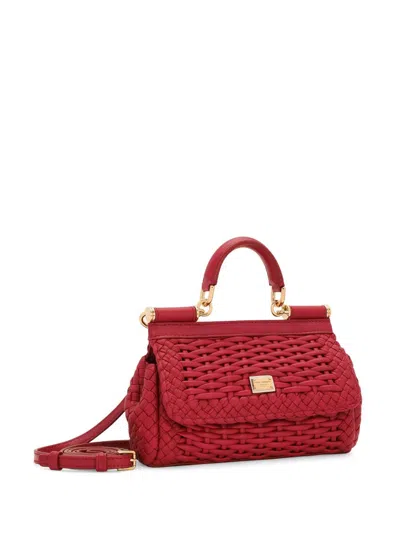 Dolce & Gabbana Braided Fuchsia Handbag For Women In Magenta