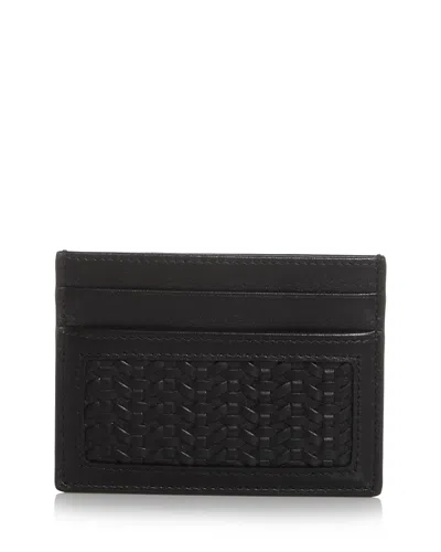 Dolce & Gabbana Braided Leather Cardholder In Black