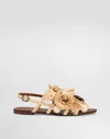 Dolce & Gabbana Braided Rafia Flip-flops In Multicolor