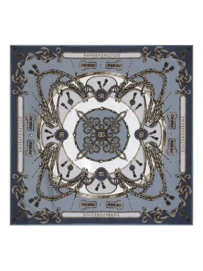 Dolce & Gabbana Braided-rope Tassel Scarf In Gray