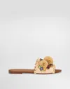 Dolce & Gabbana Braided Slipper With Fringes In Multicolor