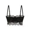 Dolce & Gabbana Black Bralette Top In Silk Satin And Lace In Black