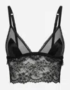 Dolce & Gabbana Lace Longline Bralette In Black