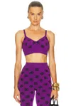 Dolce & Gabbana Viscose Bra Top With Dg Jacquard Logo In Purple