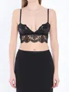 Dolce & Gabbana Stretch Satin Bra Lace Detailing In Nero