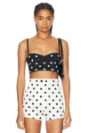 Dolce & Gabbana Polka-dot High-rise Cotton-blend Shorts In Nero