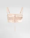 Dolce & Gabbana Bralette Top With Corset Details In Pink