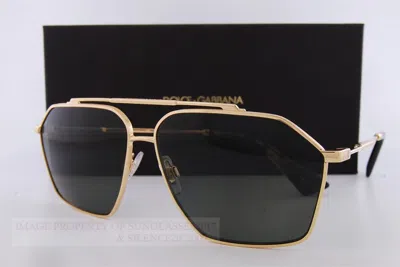 Pre-owned Dolce & Gabbana Brand  Sunglasses Dg 2303 02/9a Gold/dark Gray For Men