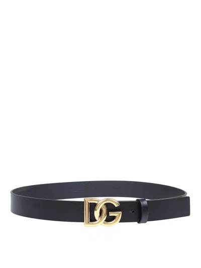 Dolce & Gabbana Branded Belt In Black