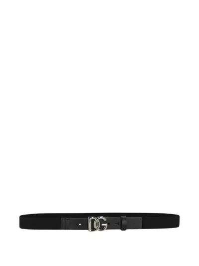 Dolce & Gabbana Kids' Branded Belt In Black