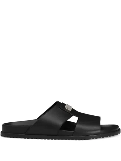 Dolce & Gabbana Branded Plaque Slides In Black