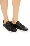 Dolce & Gabbana Calfskin Nappa Portofino Sneakers With Lettering In Black
