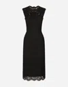Dolce & Gabbana Stretch Midi Dress Sleeveless In Black In Black