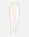 Dolce & Gabbana Branded Stretch Lace Pants In White
