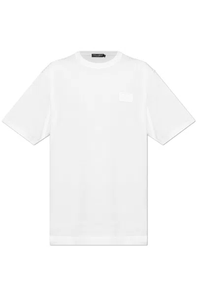 Dolce & Gabbana Branded Tag Crewneck T-shirt In White