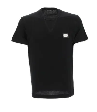 Dolce & Gabbana Branded-tag Crewneck T-shirt In Black