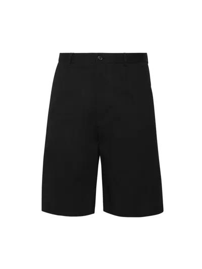 Dolce & Gabbana Logo Plaque Chino Shorts In Black
