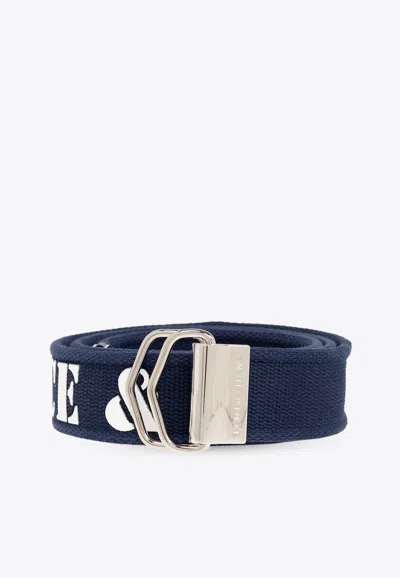 Dolce & Gabbana Branded Tape Belt In Navy