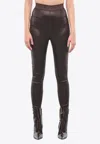 Dolce & Gabbana Branded Waistband Leggings In Brown