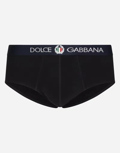 DOLCE & GABBANA BRANDO BRIEFS IN TWO-WAY STRETCH COTTON JERSEY