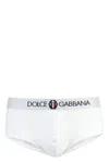 Dolce & Gabbana Elastic Waist Logo Briefs In White