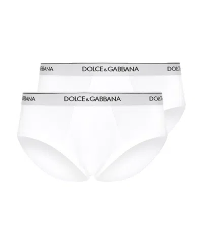 Dolce & Gabbana Brando Logo Underwear Two-piece In Optical White