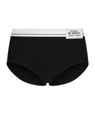 DOLCE & GABBANA BRANDO RIBBED COTTON BRIEFS