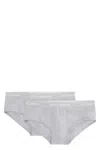 Dolce & Gabbana Two-pack Cotton Briefs Featuring Elastic Waistband In Gray