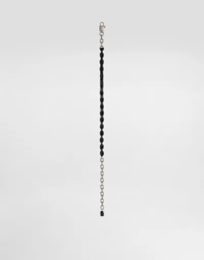 Dolce & Gabbana Brass And Calfskin Belt In Black