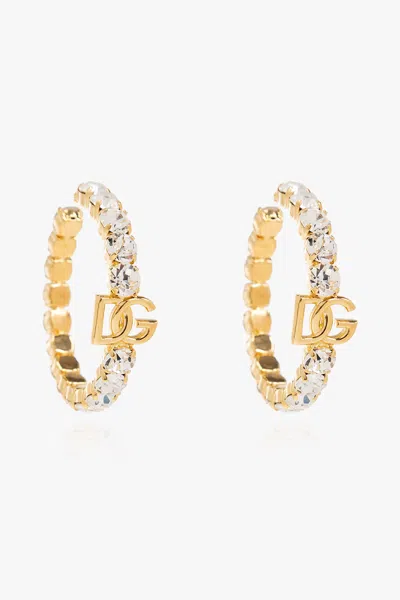 Dolce & Gabbana Brass Earrings With Logo In Gold