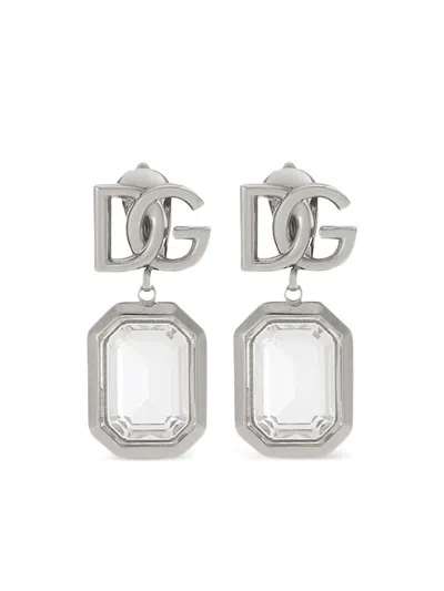 Dolce & Gabbana Brass Glass Holiday Earrings In Multi