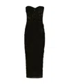 Dolce & Gabbana Tulle Calf-length Corset Dress With Draping In Black