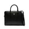 Dolce & Gabbana Black Handbag With Mini Logo Plaque In Leather Man In Black