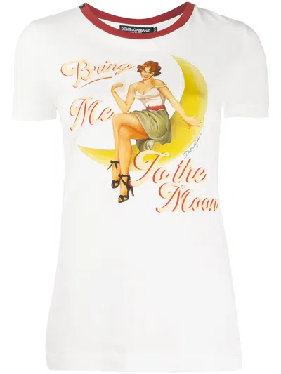 Dolce & Gabbana Bring Me To The Moon Print T-shirt In White
