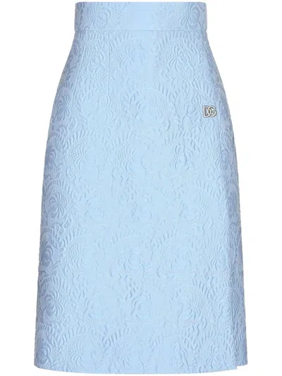 DOLCE & GABBANA BROCADE A-LINE MIDI SKIRT