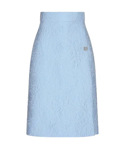 DOLCE & GABBANA BROCADE A-LINE MIDI SKIRT